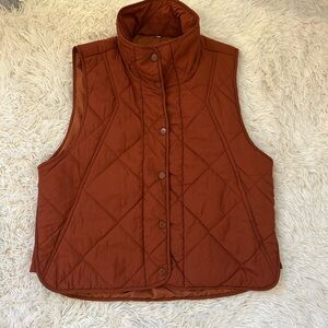 NWOT Quilted Orange Vest